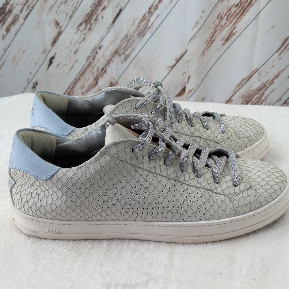 P448 John Margot Snake-Patterned Gray Sneakers - Picture 2 of 7